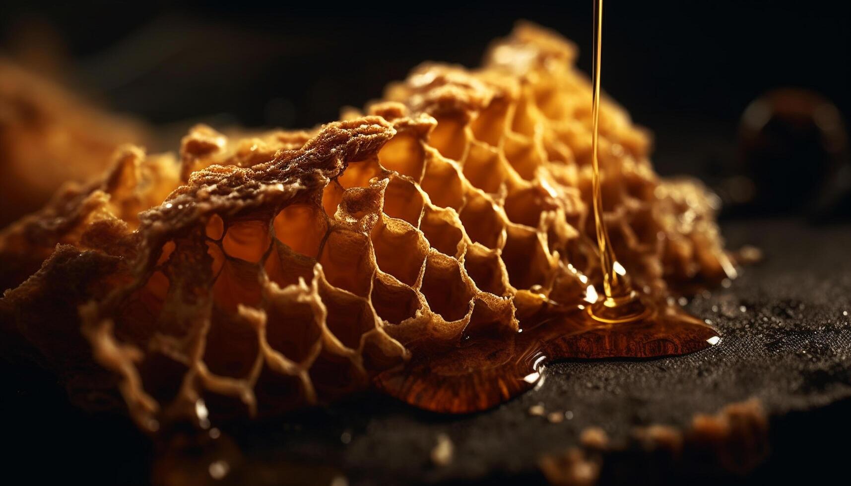 AI generated Healthy eating Fresh honeycomb, nature sweet food, full of freshness generated by AI photo