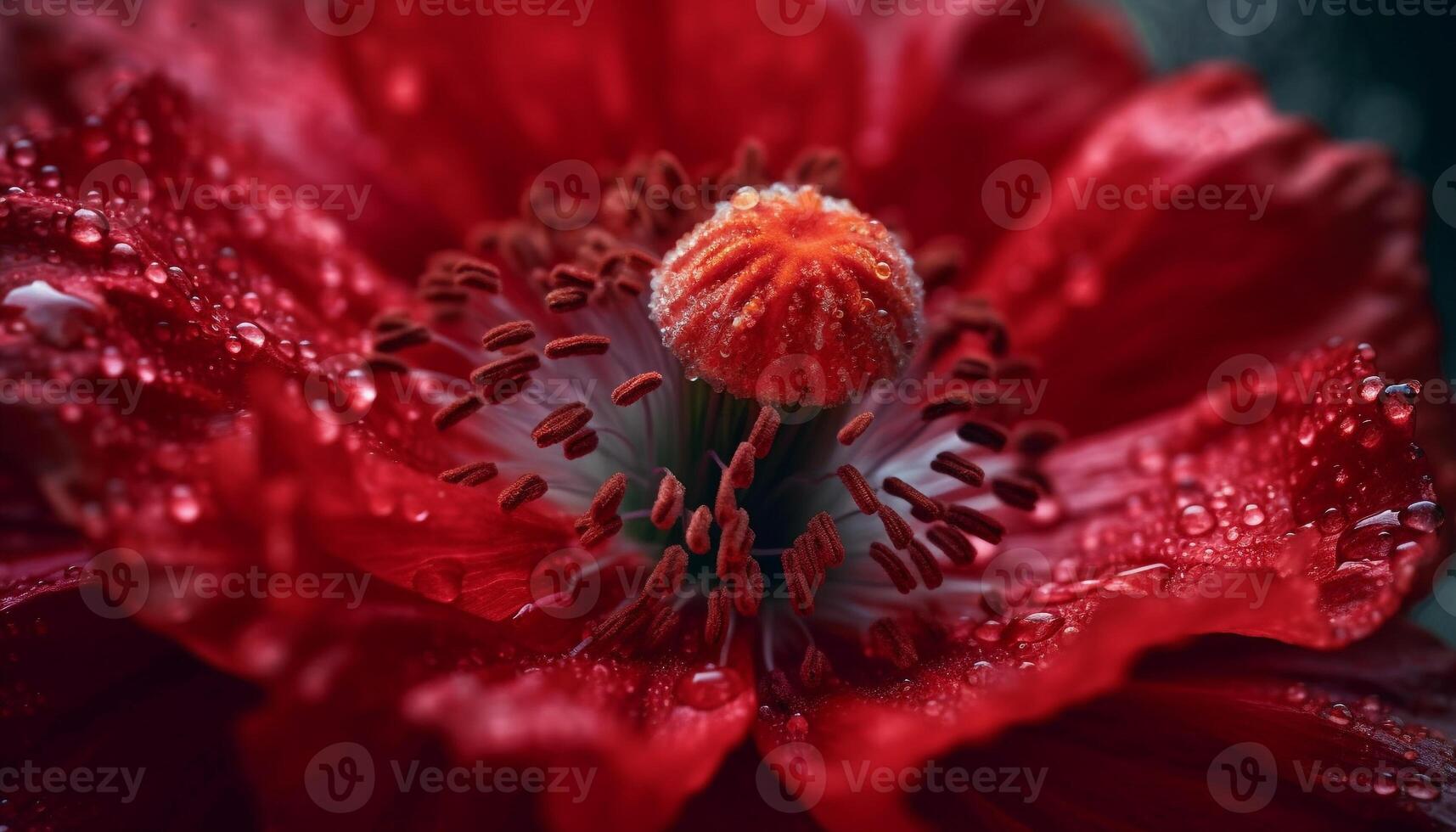 AI generated Vibrant gerbera daisy, wet with dew, showcases nature beauty generated by AI photo