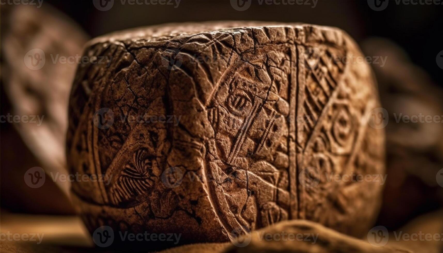 AI generated Ancient African wood sculpture spirituality, history, and indigenous culture generated by AI photo