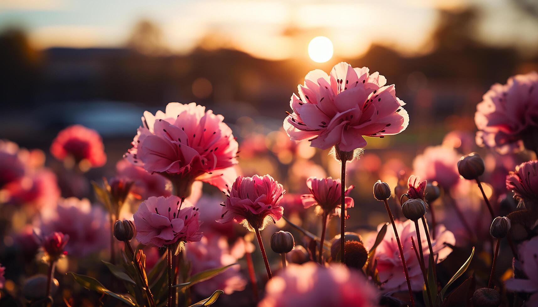 ai generado vibrante flores floración en prado, pintura naturaleza vistoso obra maestra generado por ai foto