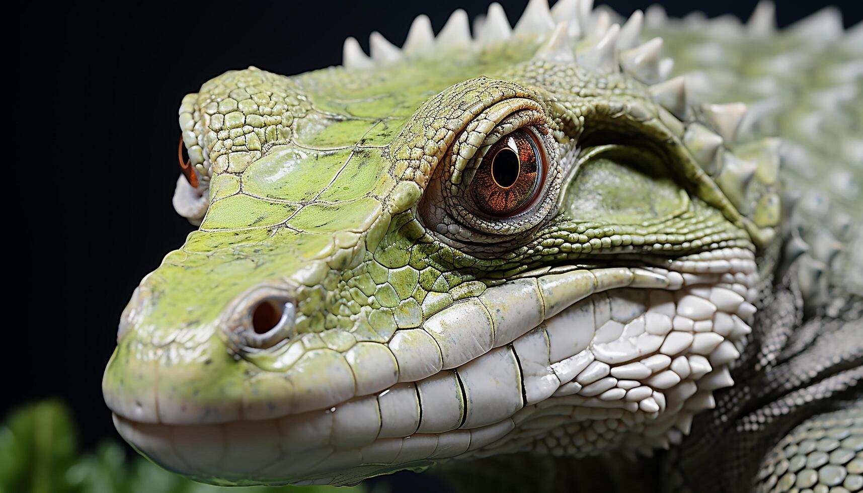 A cute lizard in the wild, looking at the camera generated by AI photo