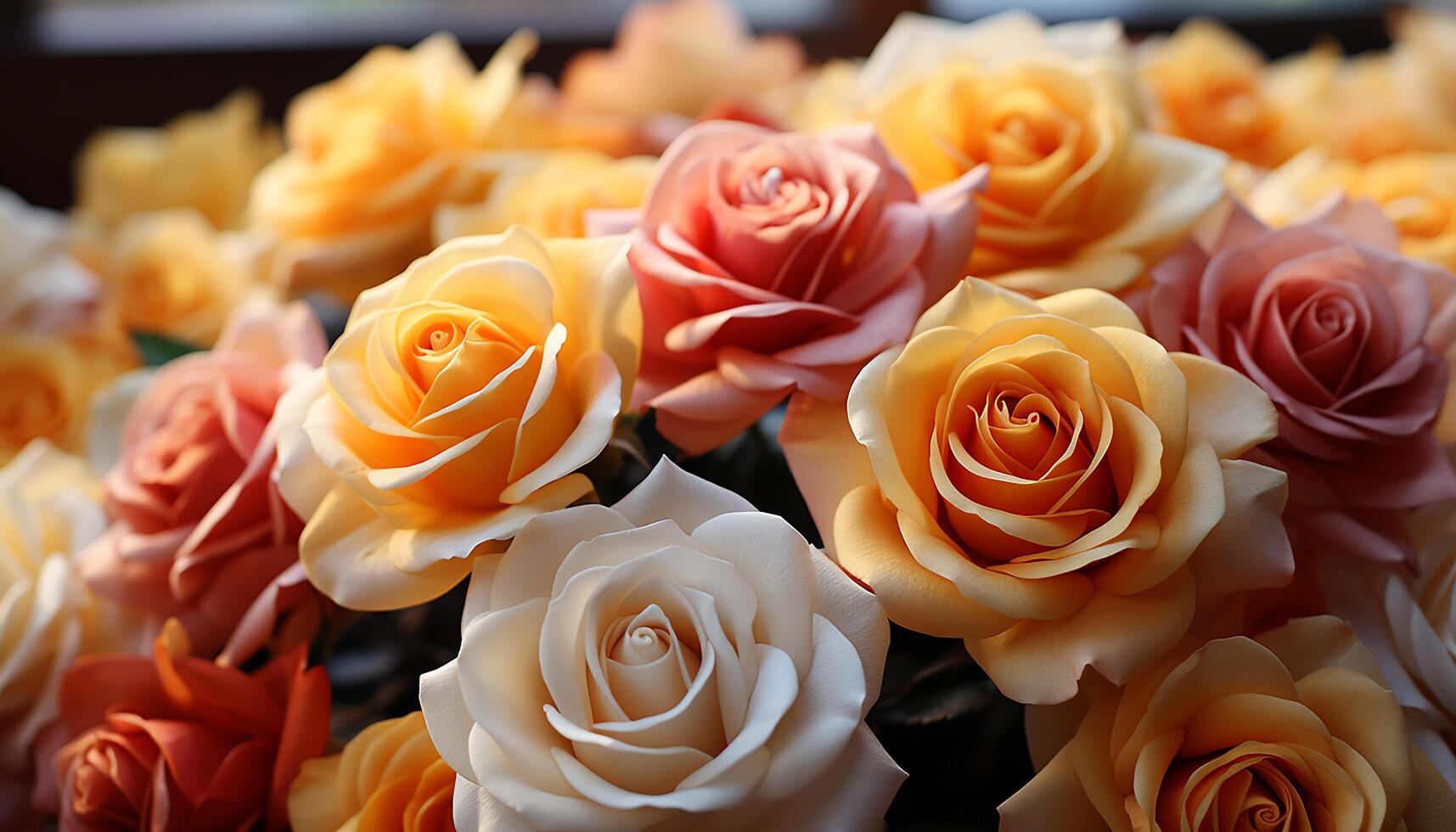 AI generated Freshness and beauty in nature, a vibrant bouquet of flowers generated by AI photo