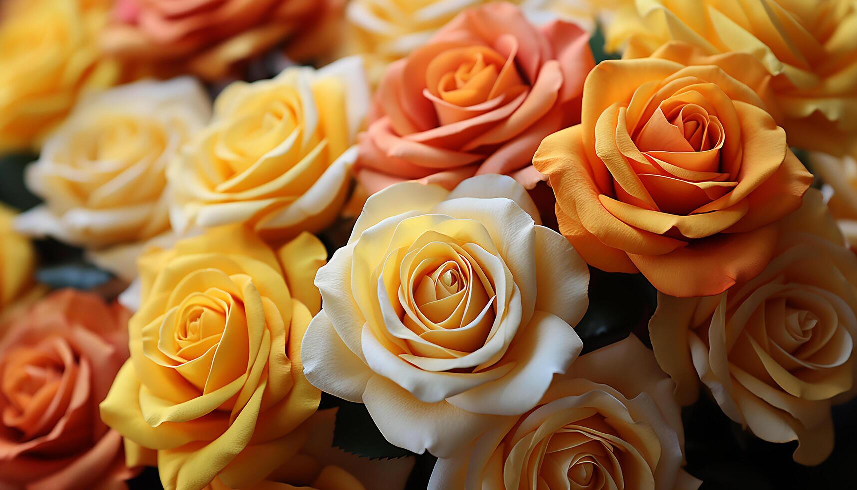 AI generated Freshness and beauty in nature, a vibrant bouquet of multi colored flowers generated by AI photo