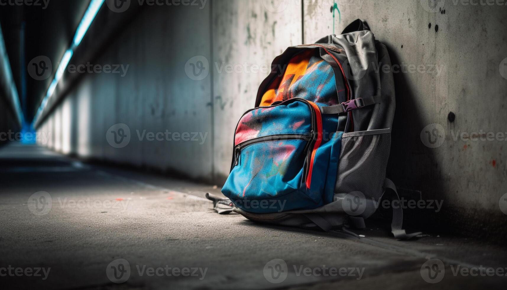 ai generado hombres caminando al aire libre con mochilas, explorador naturaleza, dejando ciudad vida generado por ai foto