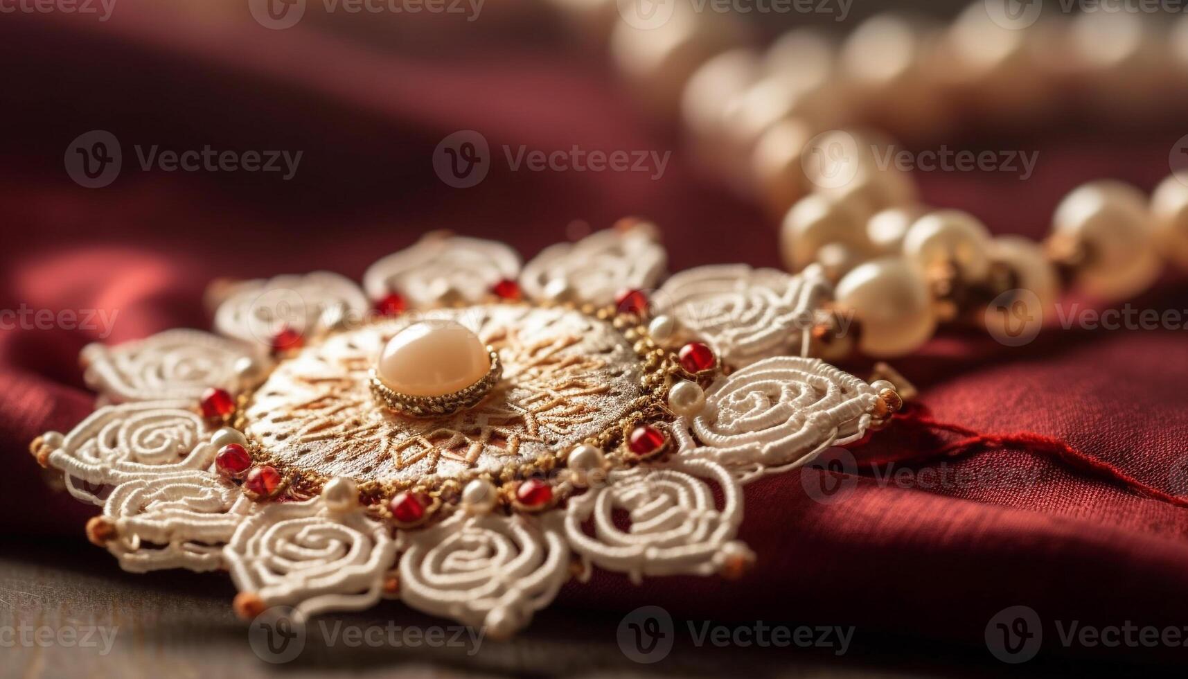 AI generated Traditional Indian wedding ceremony celebrates love and spirituality with ornate jewelry generated by AI photo