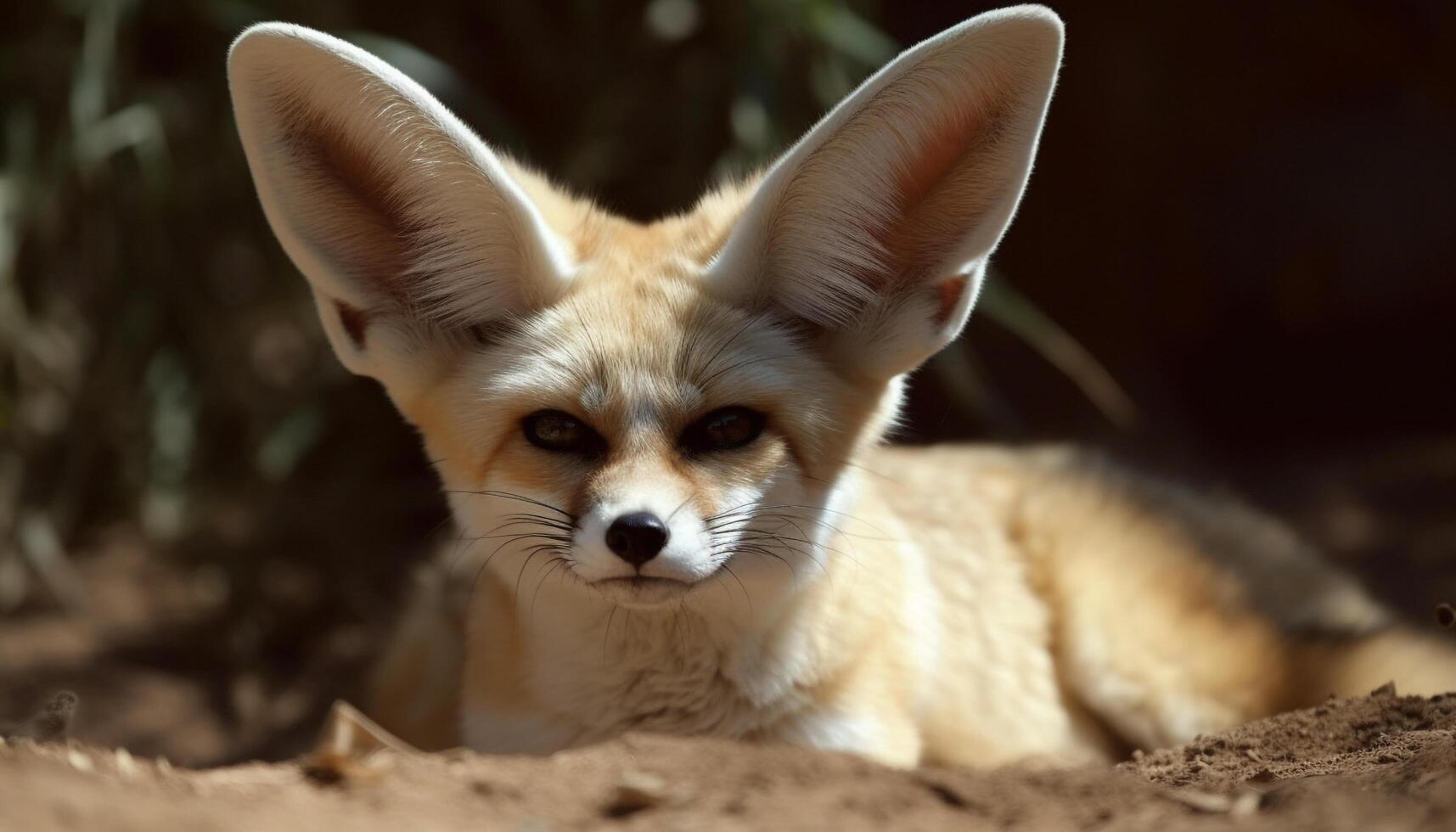 AI generated Cute puppy sitting in grass, looking at camera with alertness generated by AI photo
