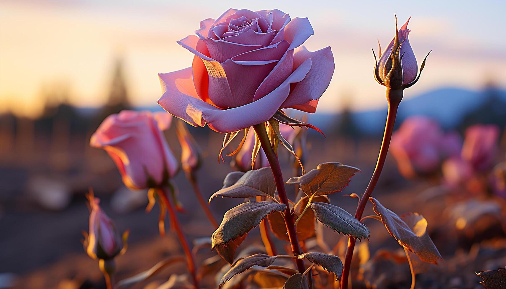 AI generated A vibrant bouquet of multi colored flowers in a meadow generated by AI photo
