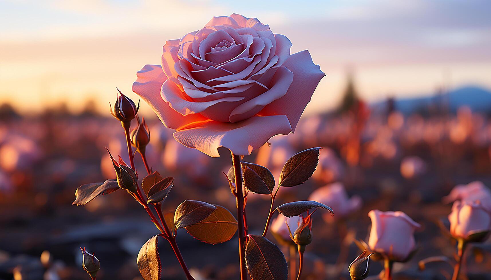 AI generated A vibrant yellow flower blossoms in the meadow at dawn generated by AI photo