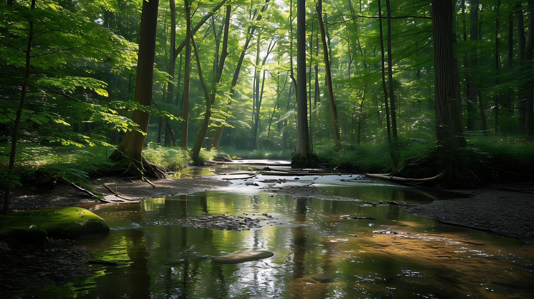 ai generado tranquilo bosque yoga abrazando naturalezas restaurativo calma mediante yoga y autorreflexión foto