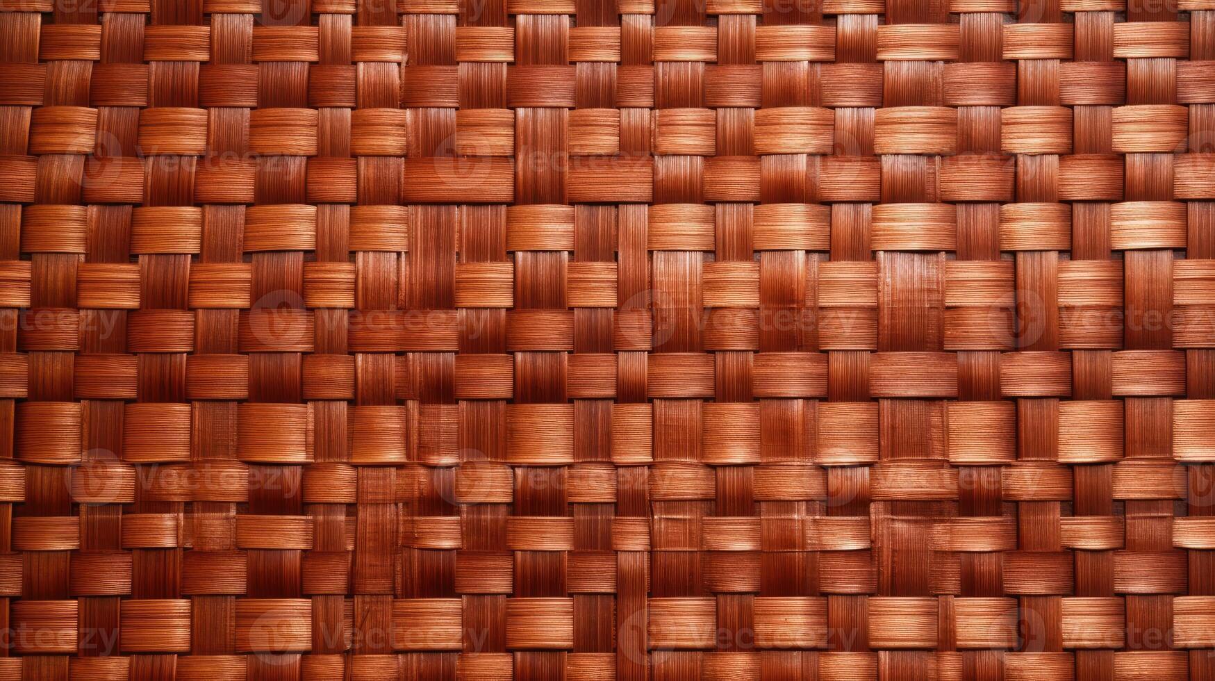 AI generated Brown bamboo weave texture, a nature background with handicraft charm. Ai Generated. photo