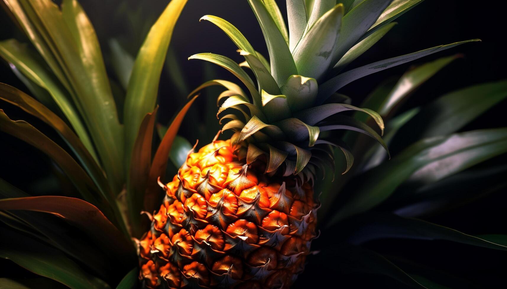 AI generated Freshness and sweetness in a tropical pineapple slice generated by AI photo