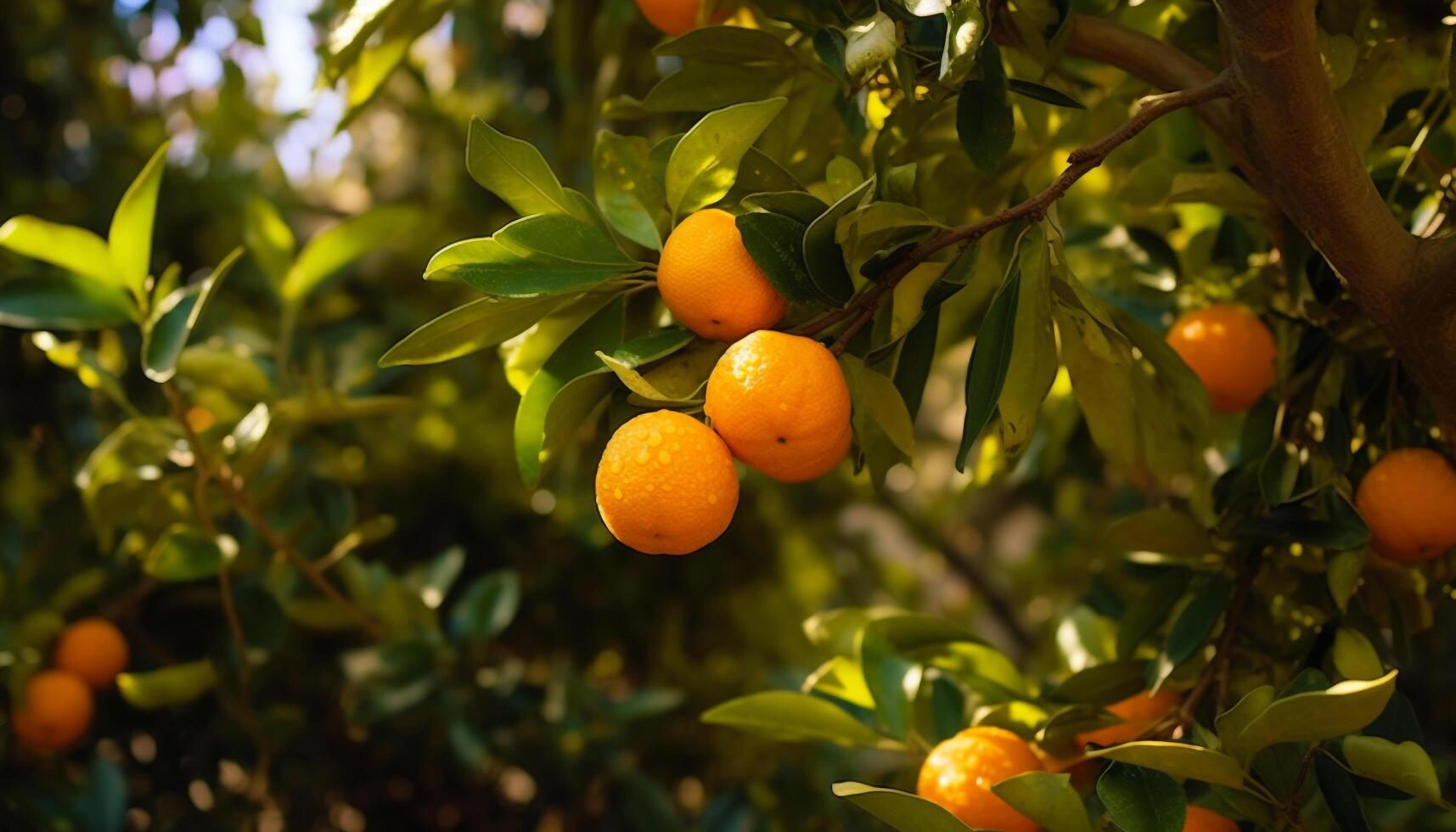 AI generated Freshness of nature citrus fruit brings healthy eating generated by AI photo