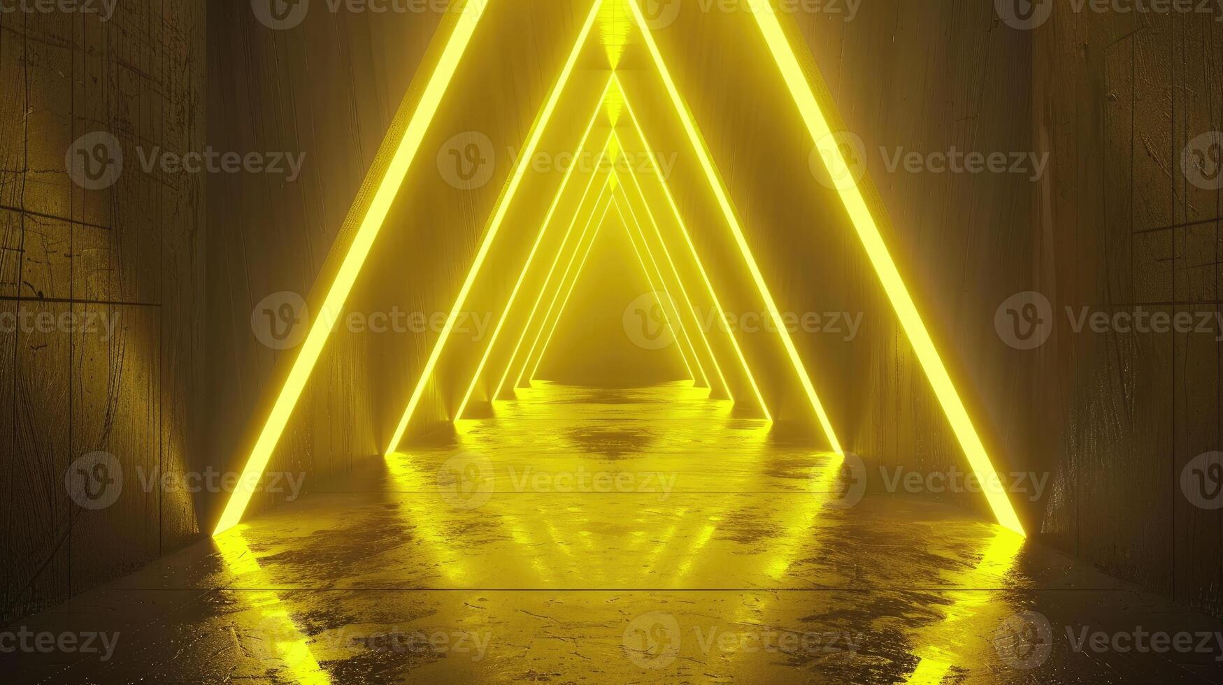 AI generated Abstract geometry infused with vibrant neon hues, Ai Generated. photo