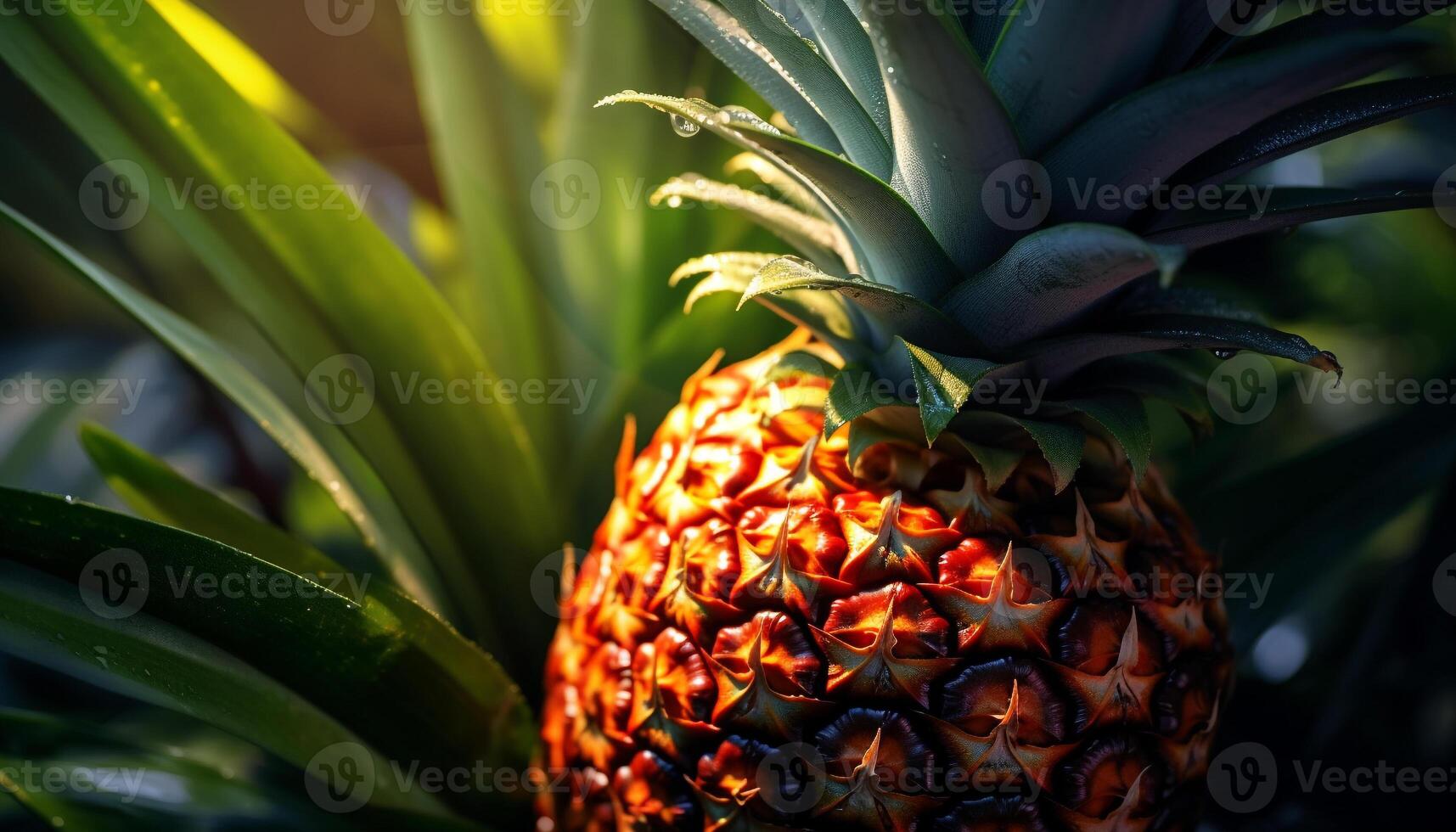 AI generated Freshness and sweetness in a tropical pineapple fruit generated by AI photo