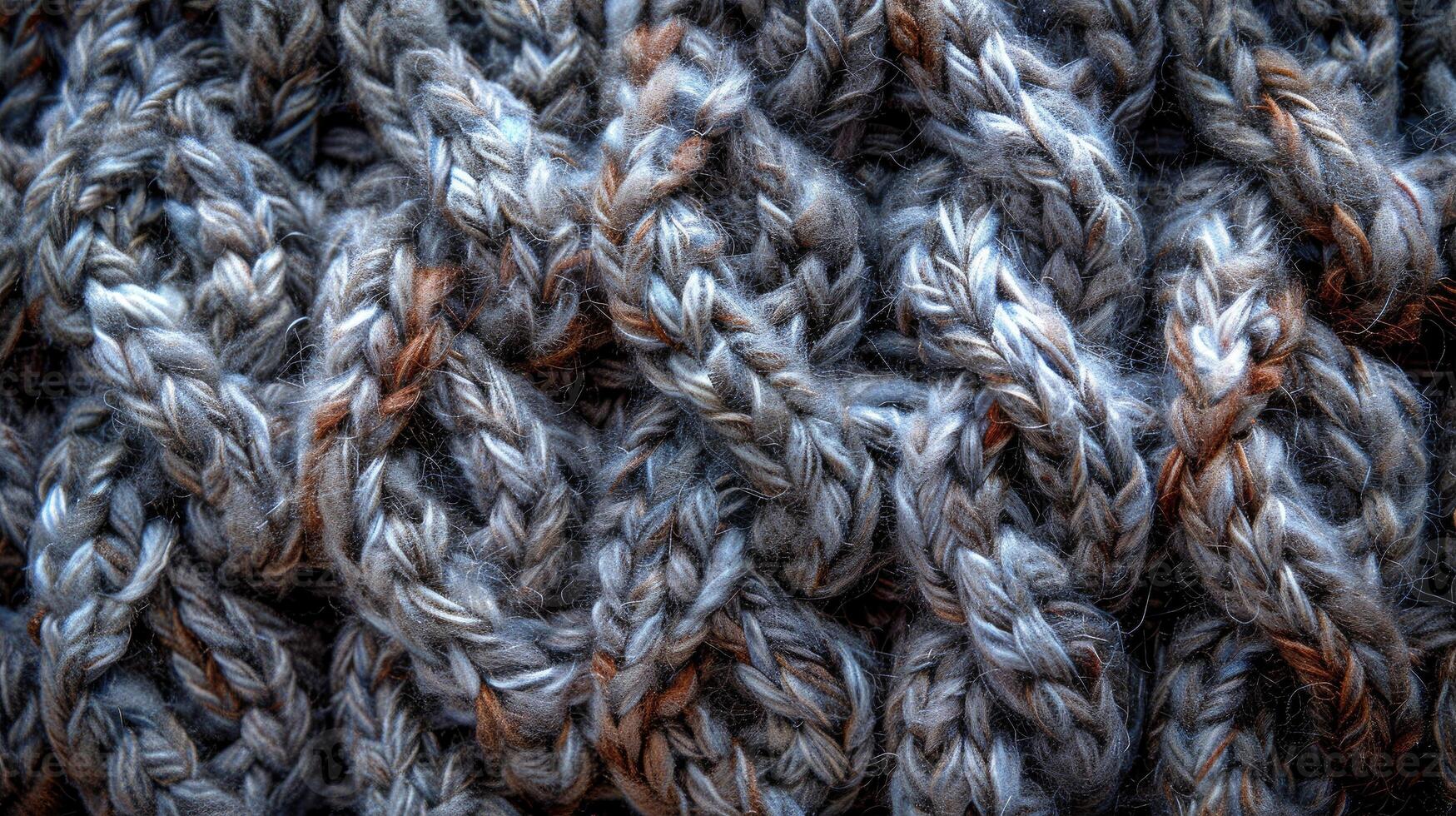 AI generated Explore the intricate beauty of a cable knit pattern in this macro photograph, revealing the texture of a wool sweater. Ai Generated. photo