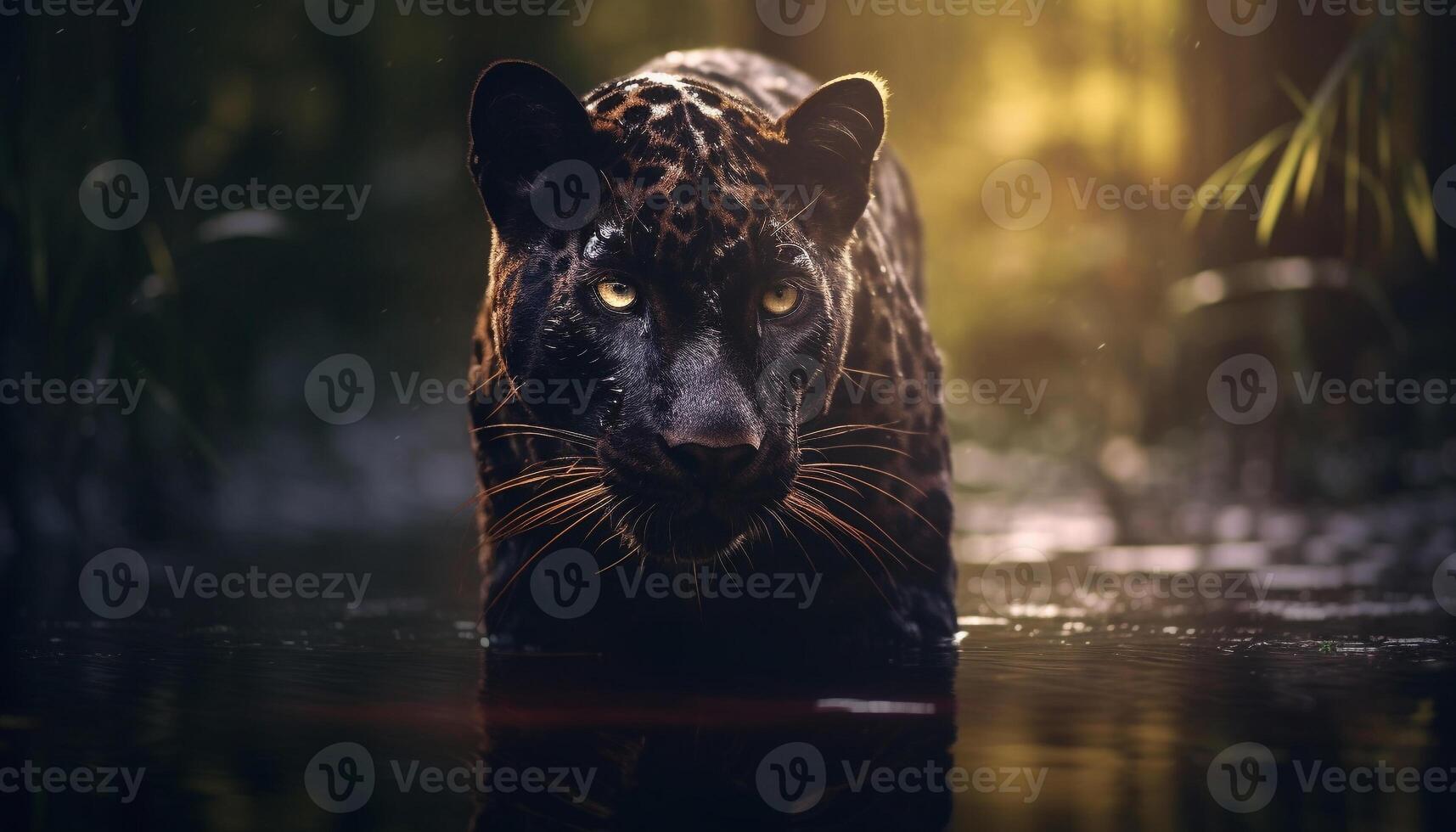 ai generado majestuoso Tigre curioso, reflejando belleza en naturaleza generado por ai foto