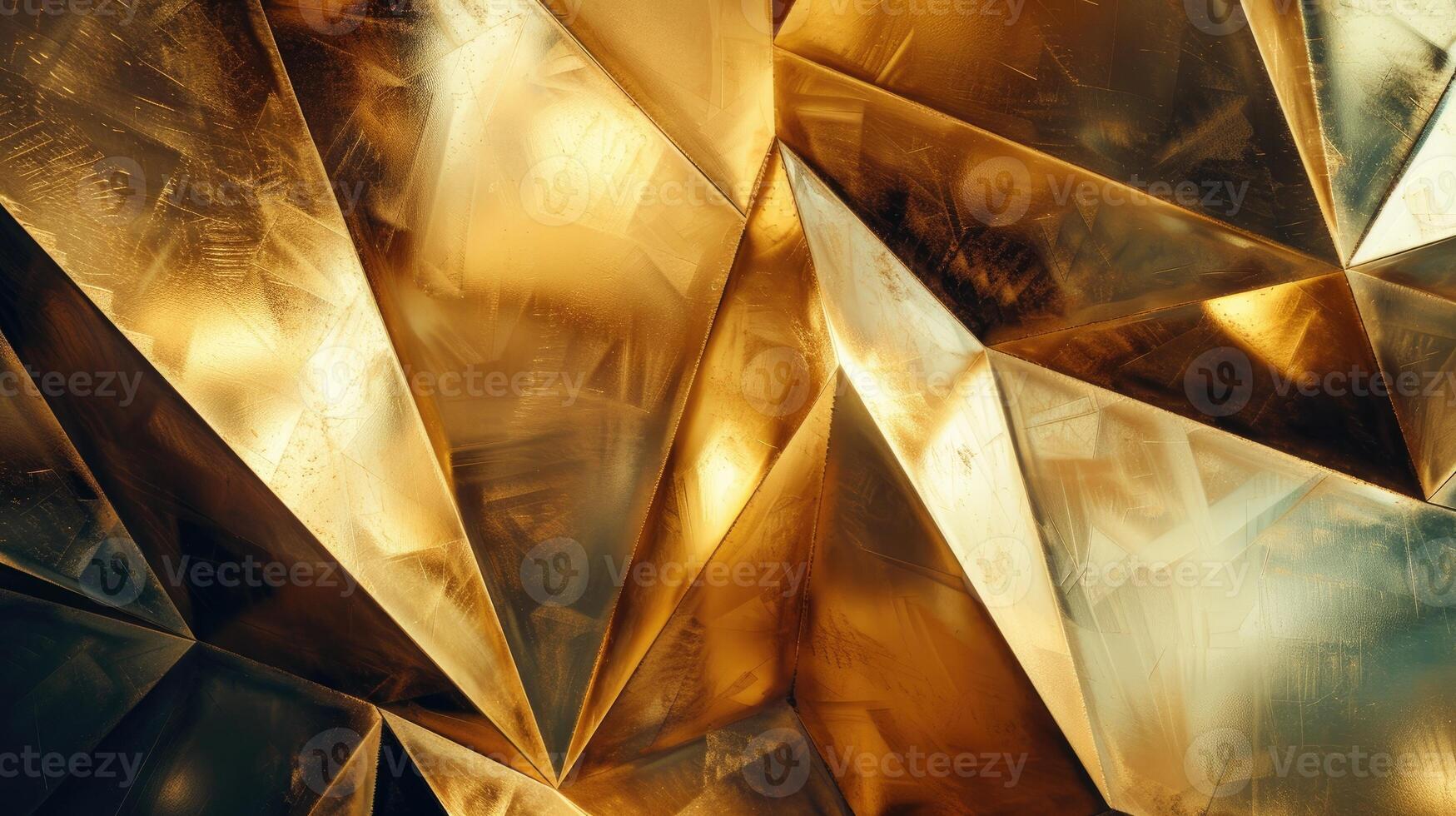 AI generated Shiny gold geometric metal texture adds elegance and sophistication, Ai Generated. photo