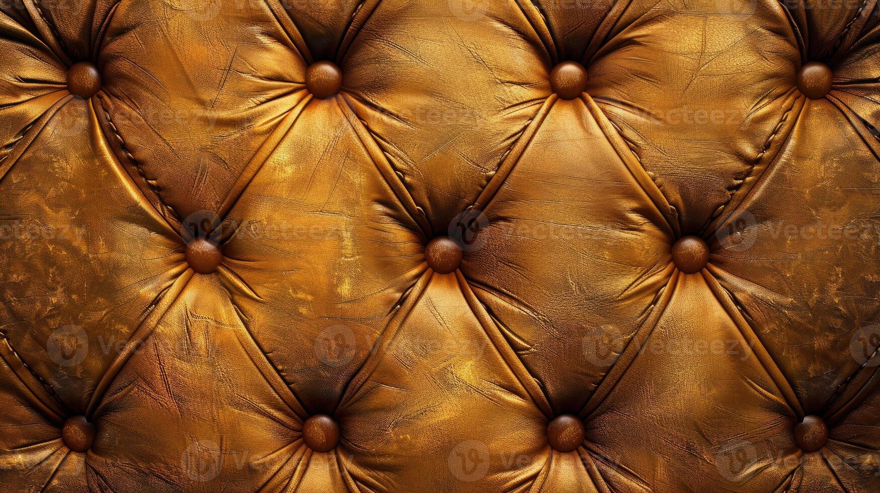 AI generated Close-up texture of genuine leather with brown rhombic stitching, a tactile elegance. Ai Generated. photo