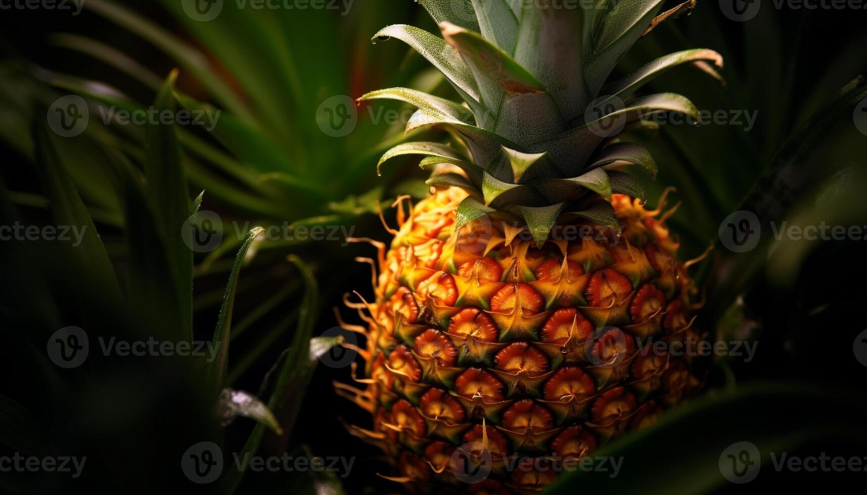 ai generado frescura y dulzura en un tropical piña generado por ai foto