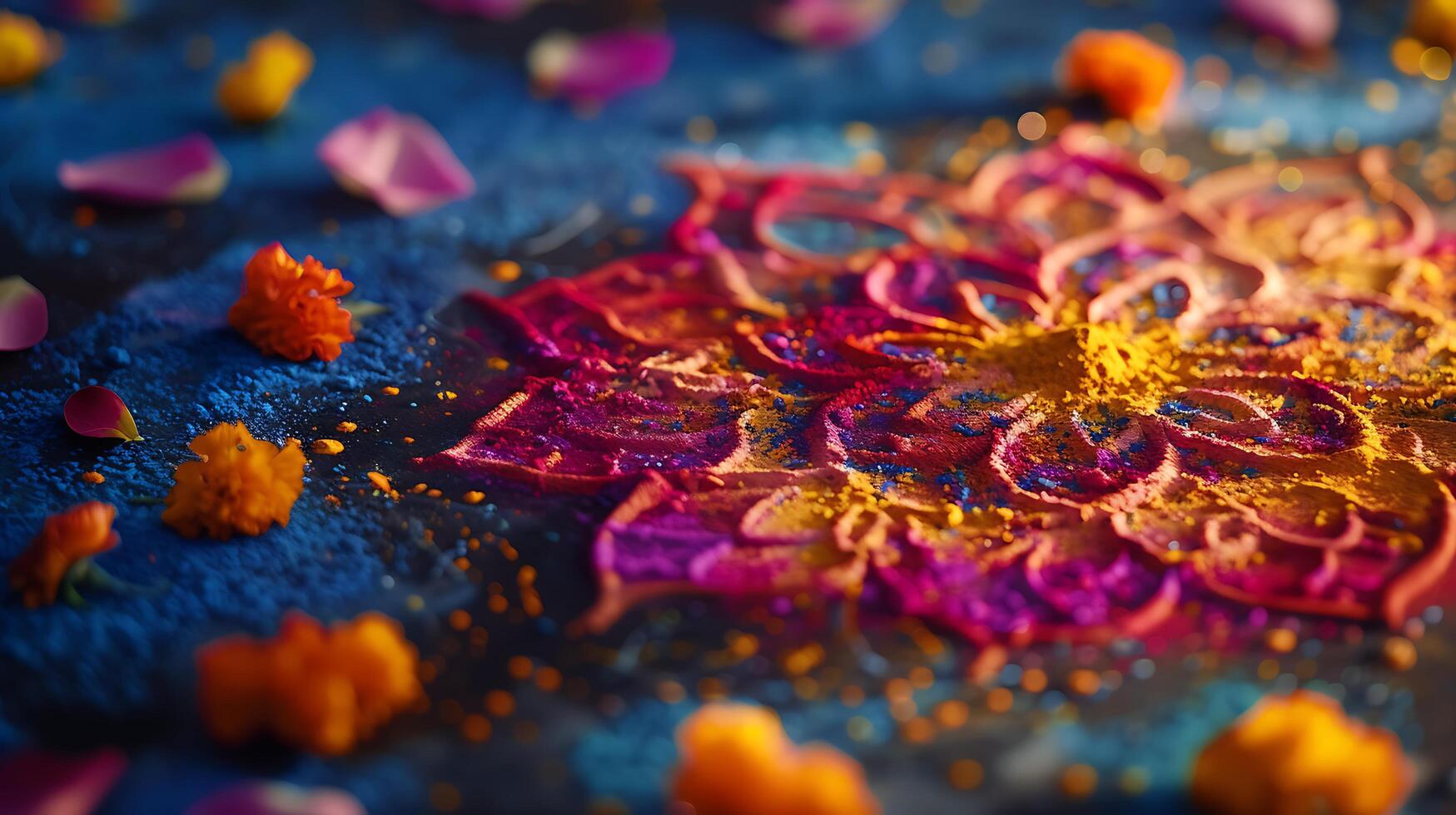 AI generated Intricate Oriental Prayer Rug Bathed in Soft Light Captured in Detailed 50mm Lens CloseUp photo