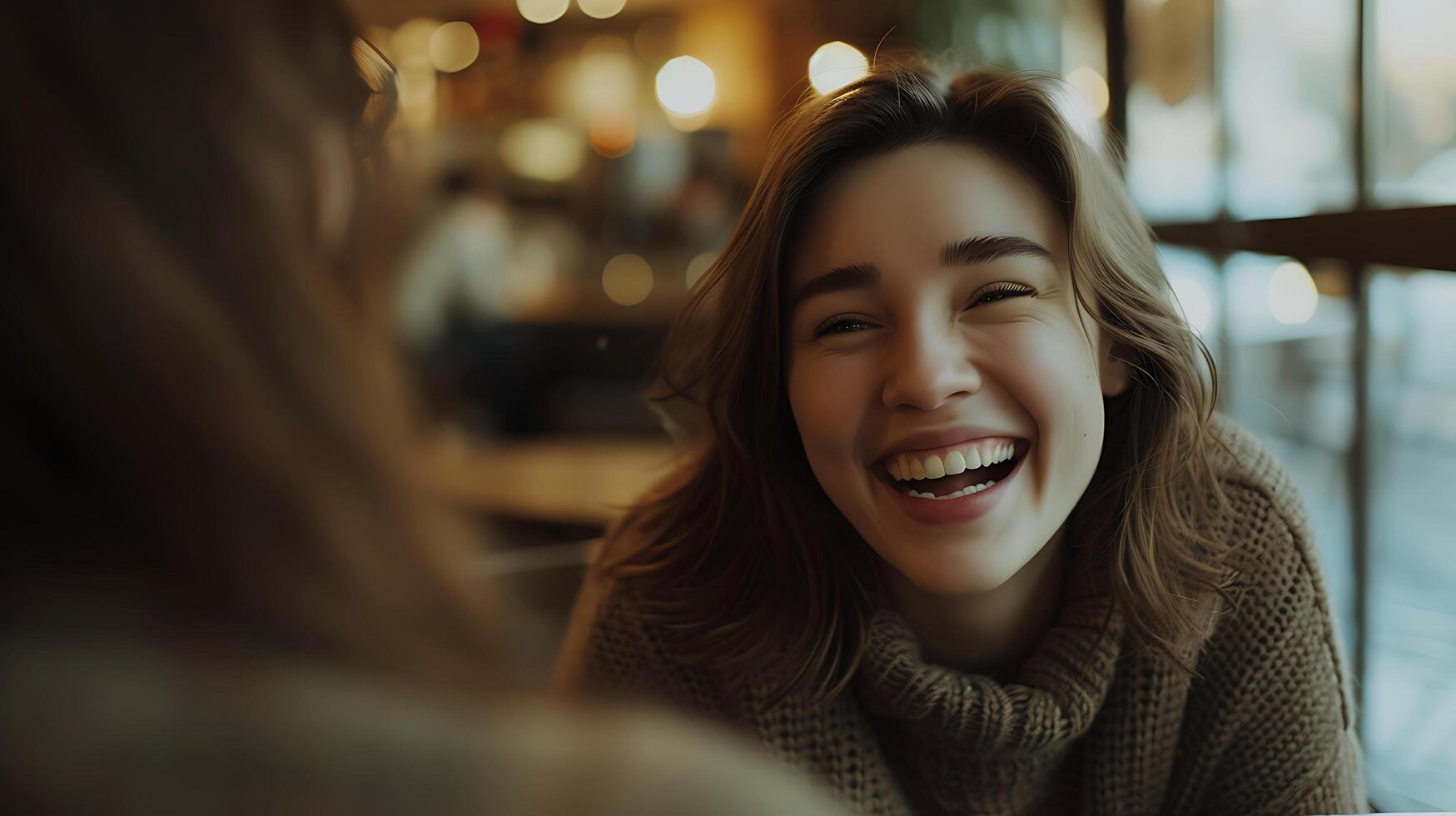 AI generated Woman Embraces Music and Technology with Smiling Wireless Headphones and Modern Smartphone photo