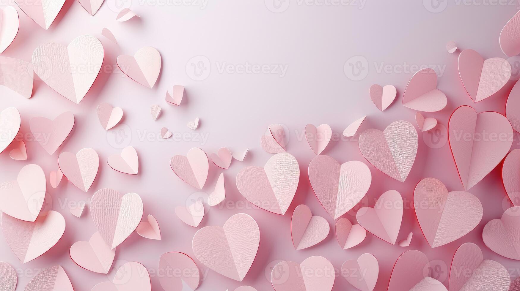 AI generated Delightful paper cut hearts backdrop, perfect for romantic Valentine's Day wallpaper, Ai Generated photo