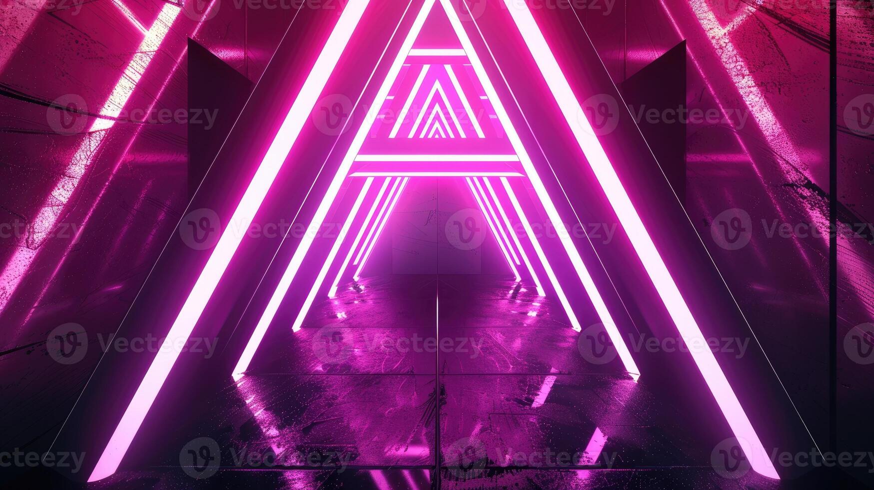 AI generated Abstract geometry infused with vibrant neon hues, Ai Generated. photo