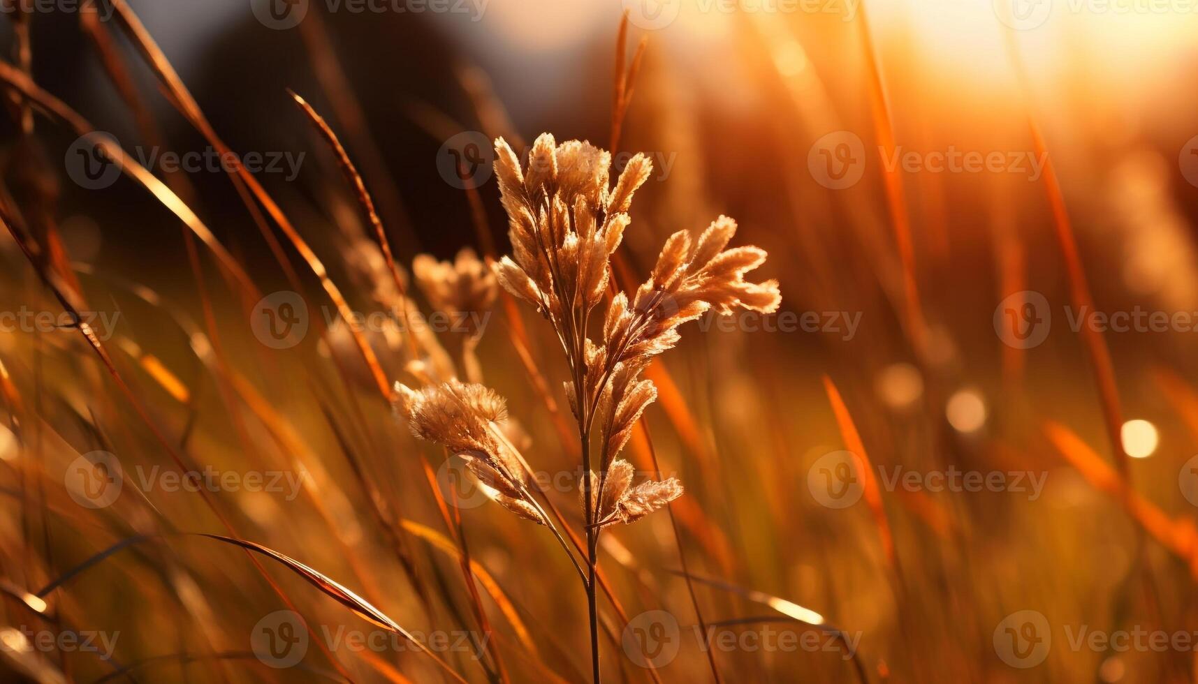 AI generated Close up of a yellow flower in a meadow generated by AI photo