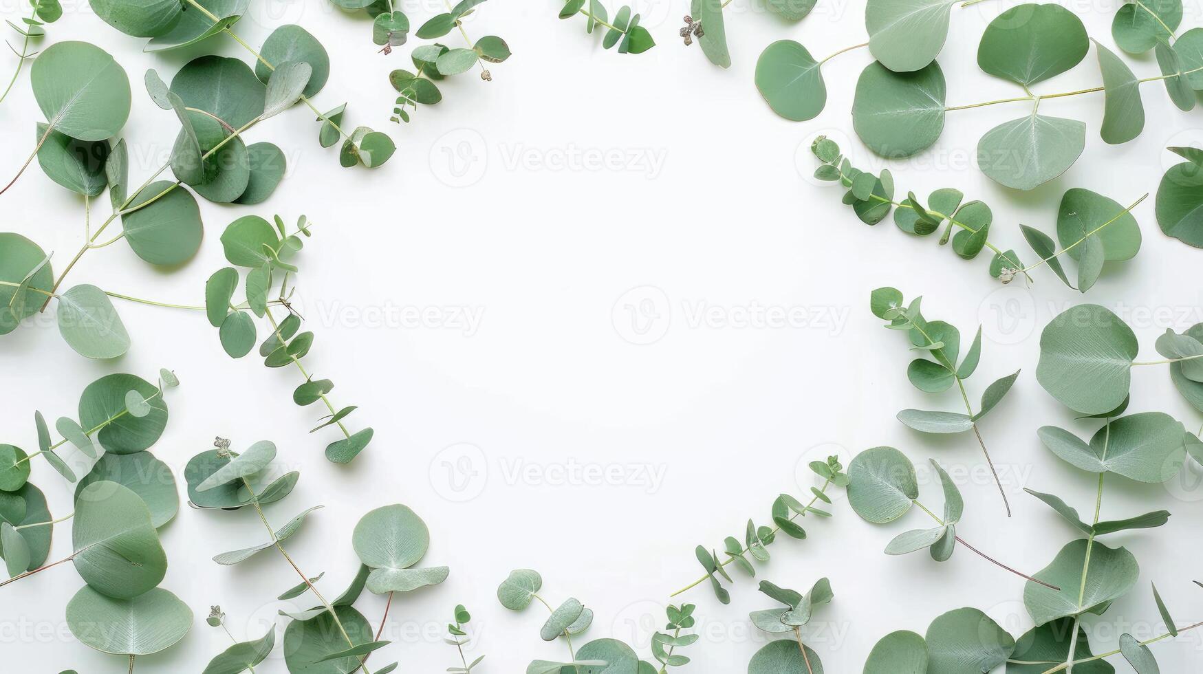 AI generated Eucalyptus wreath for decor. Ai Generated. photo