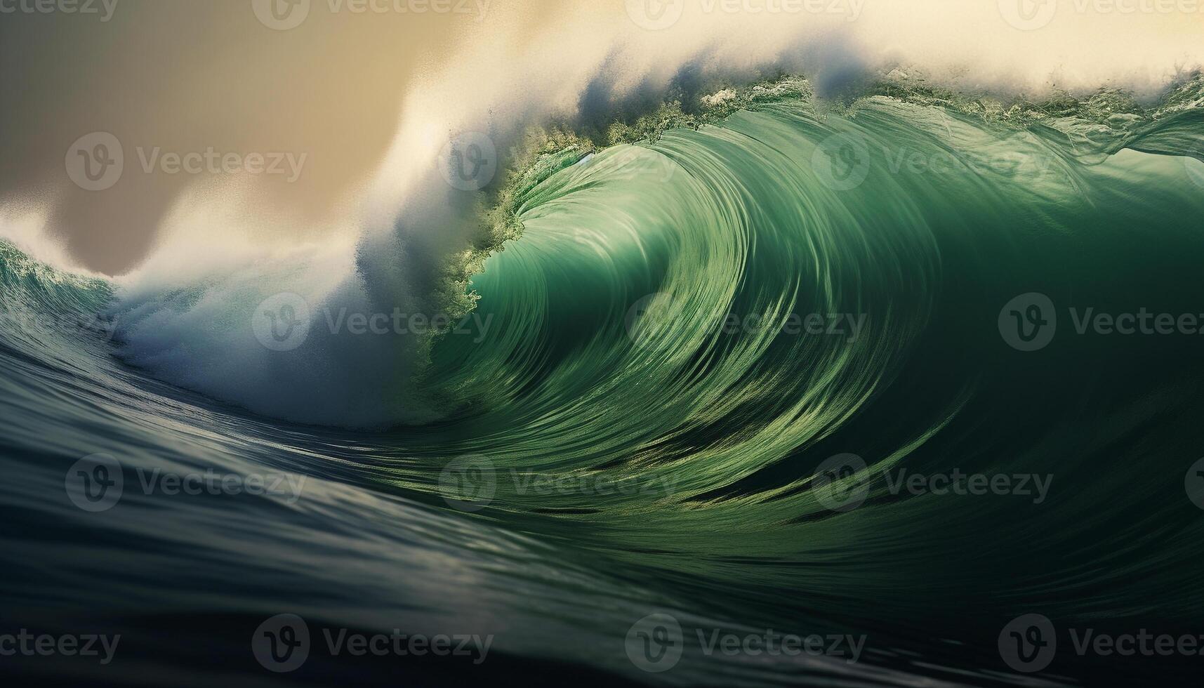 AI generated Surfing the majestic pipeline wave, an extreme adventure generated by AI photo