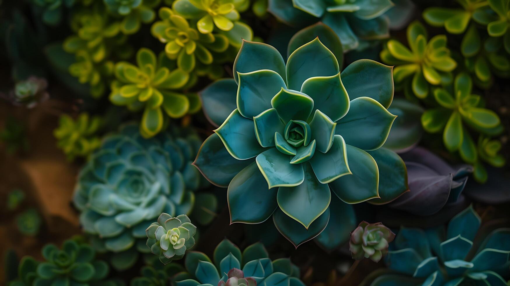 AI generated Lush Succulent Plant Glistens with Water Droplets Amidst Potted Greenery photo