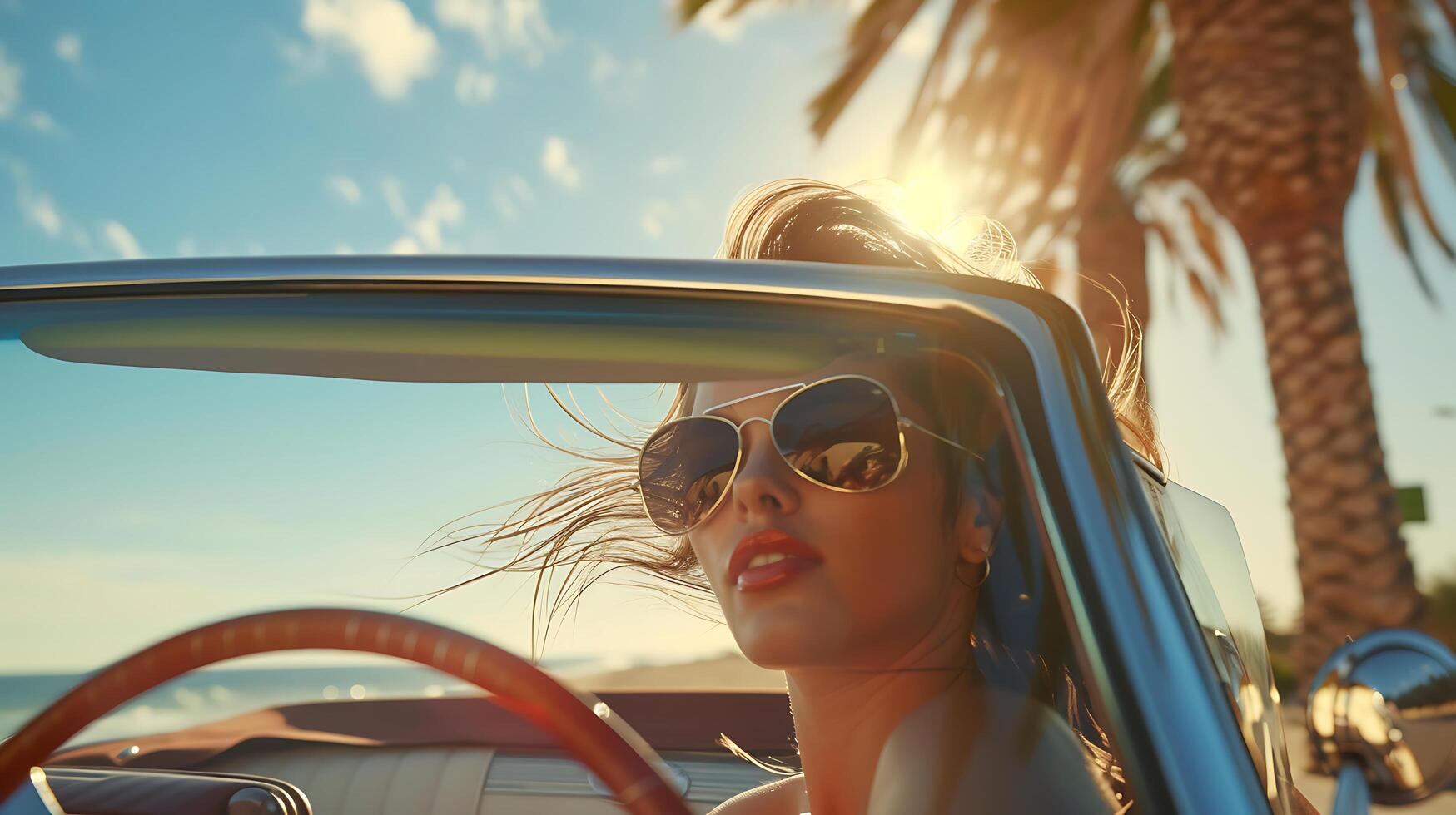 AI generated Virtual Reality Experience Woman Immersed in Futuristic Digital Graphics photo