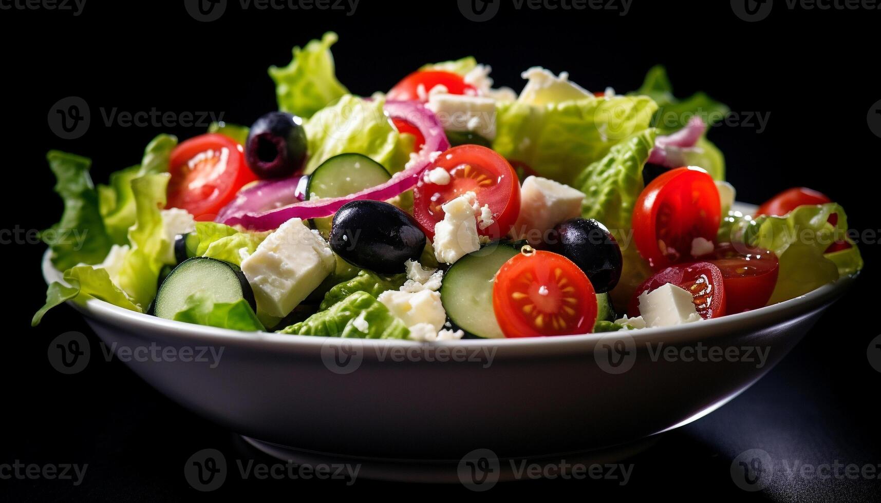 AI generated Freshness and nature in a healthy vegetarian meal generated by AI photo