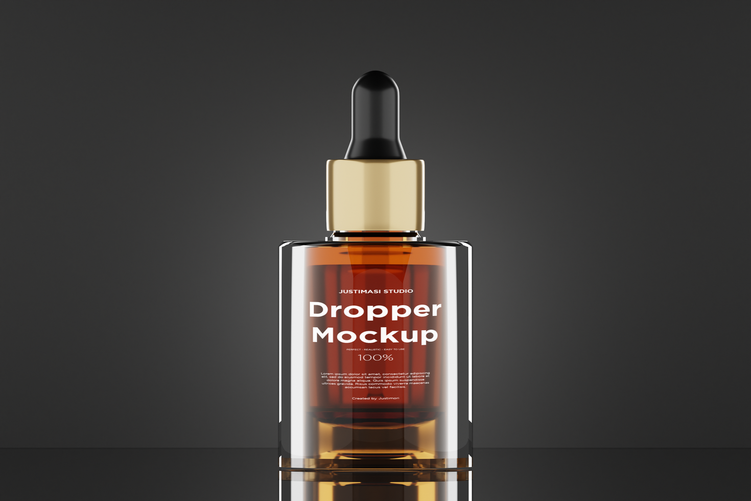 3D Realistic Thick Dropper Bottle psd