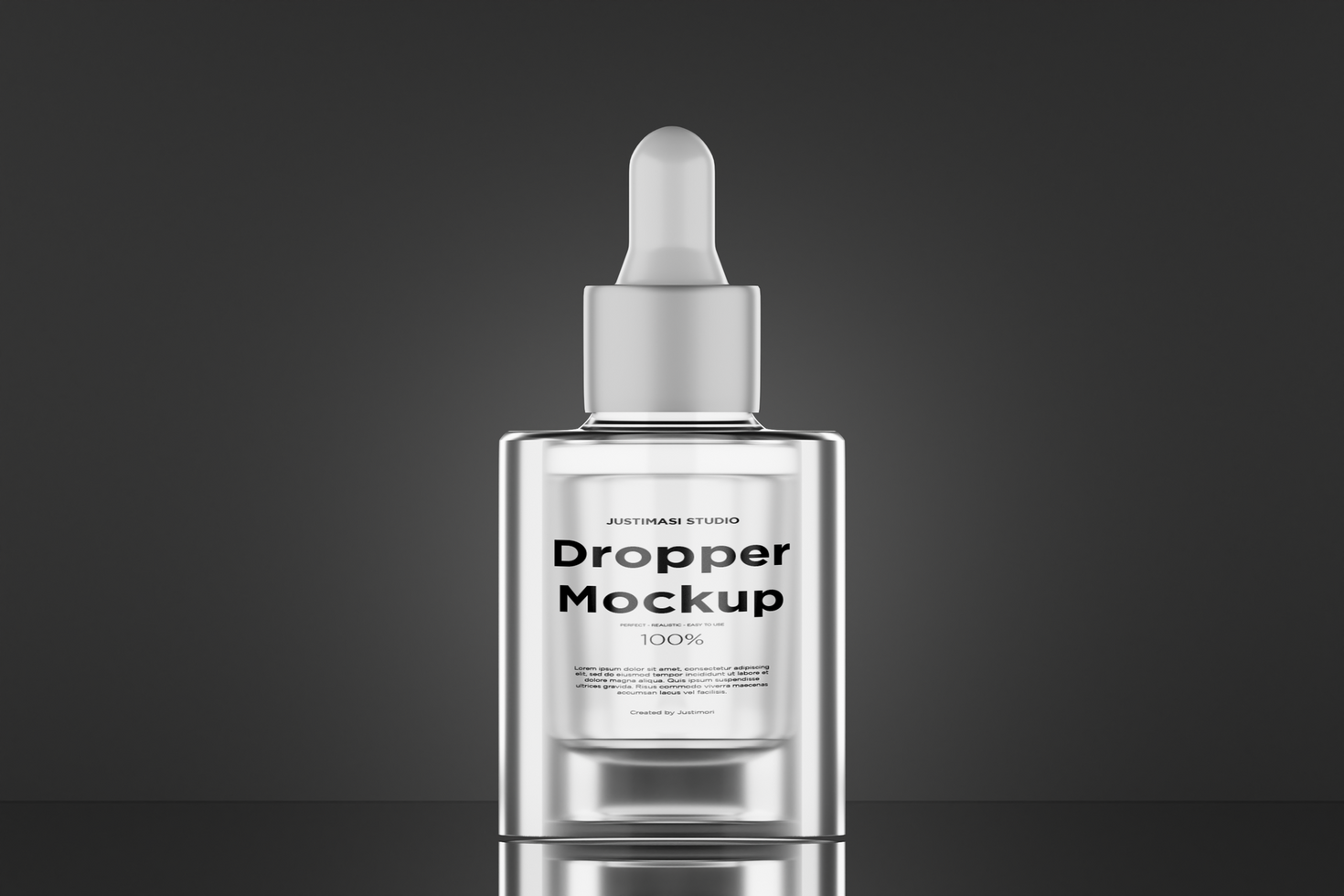 3D Realistic Thick Dropper Bottle psd