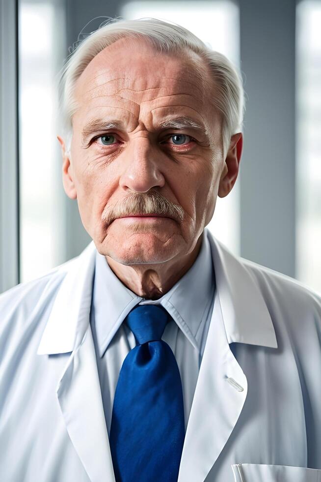 AI generated an older man in a lab coat photo
