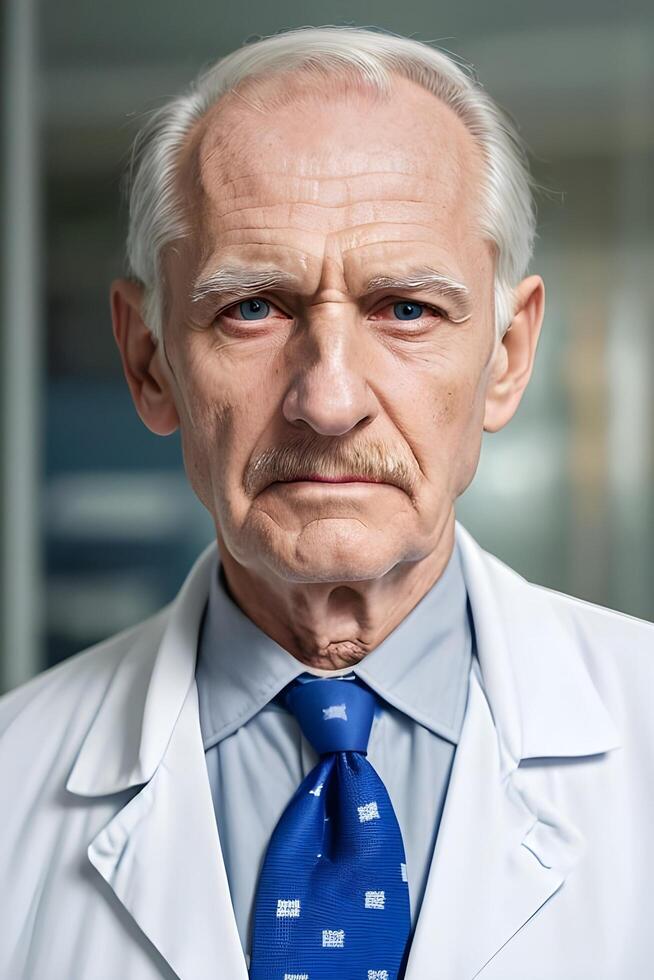 AI generated an older man in a lab coat photo