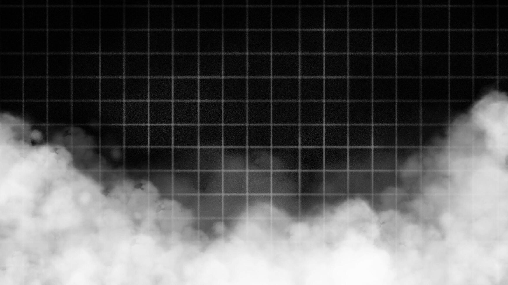Abstract grid with smoke on empty dark background. Grainy noise grid texture background. Misty fog effect texture overlays for design. photo