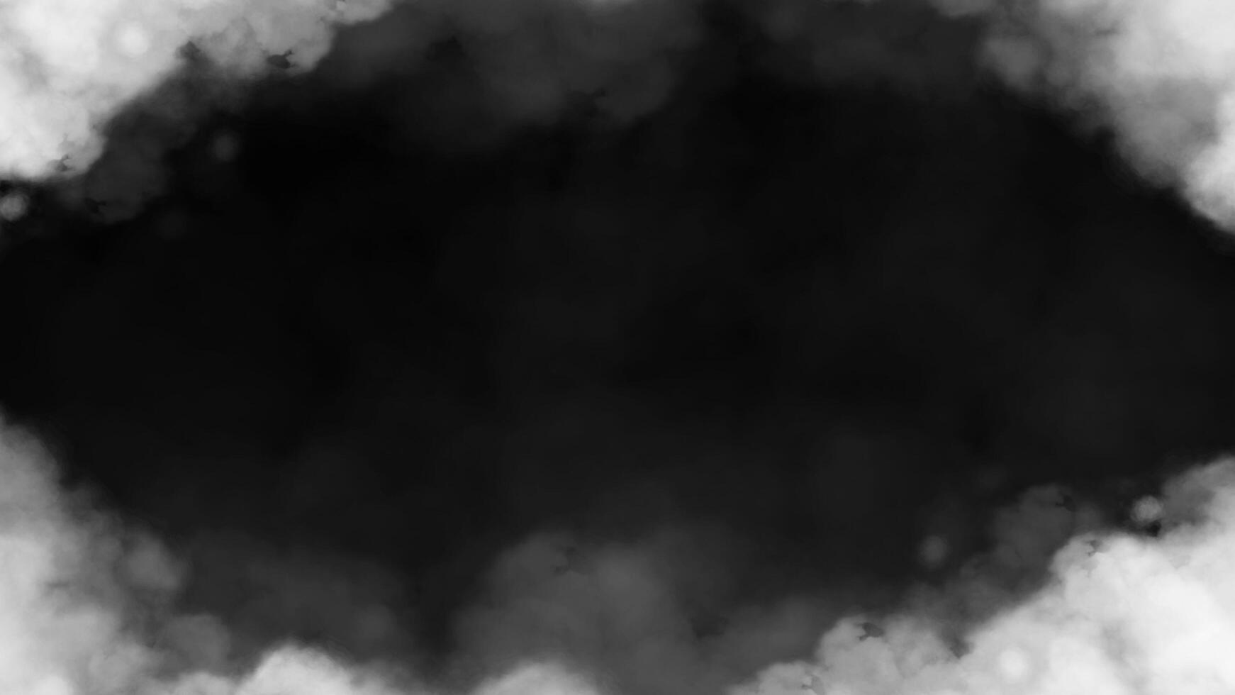 Smoke frame border isolated on black background. Abstract smoke cloud misty fog overlay. photo