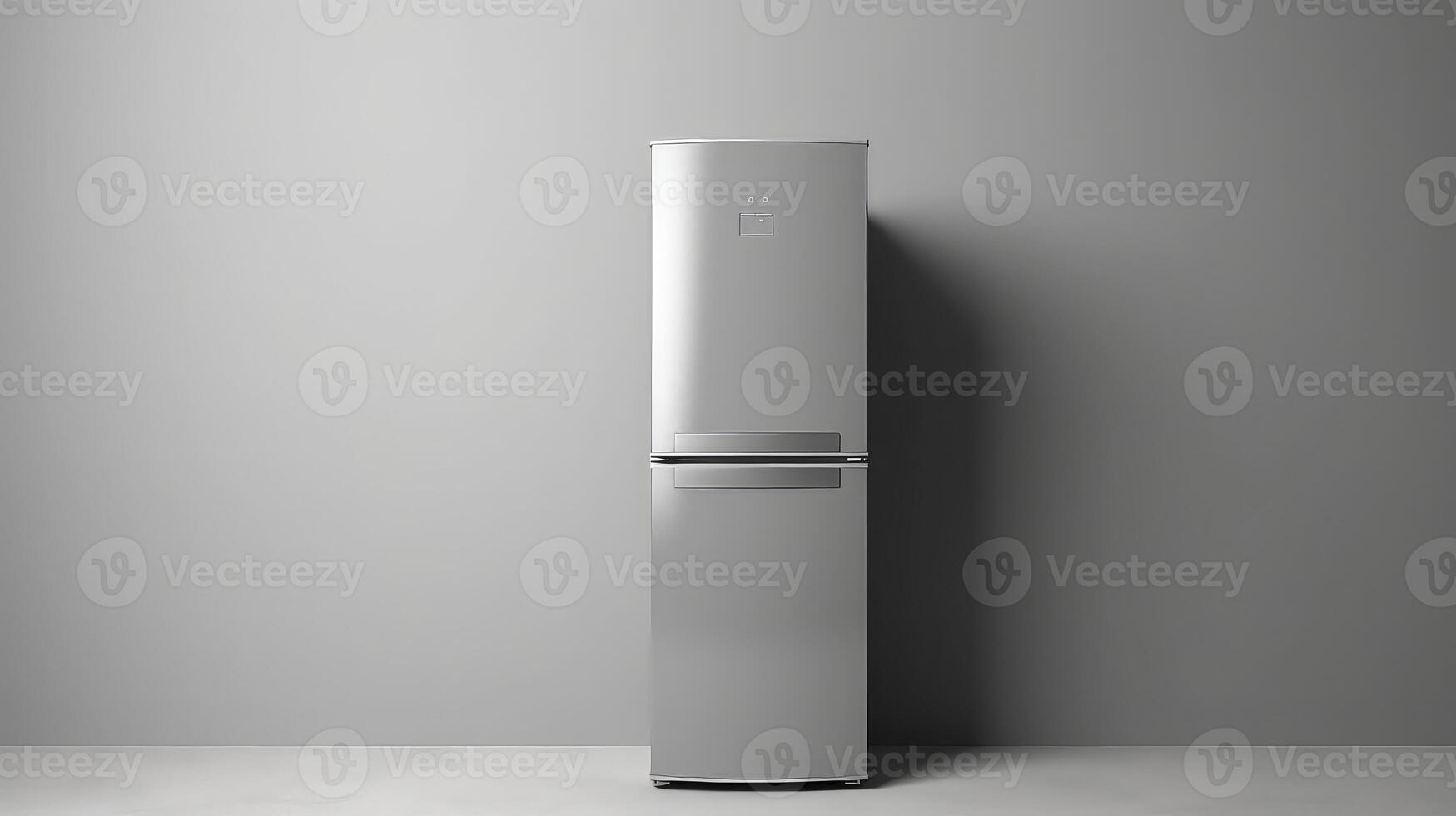 AI generated Modern Refrigerator in front of a black wall photo