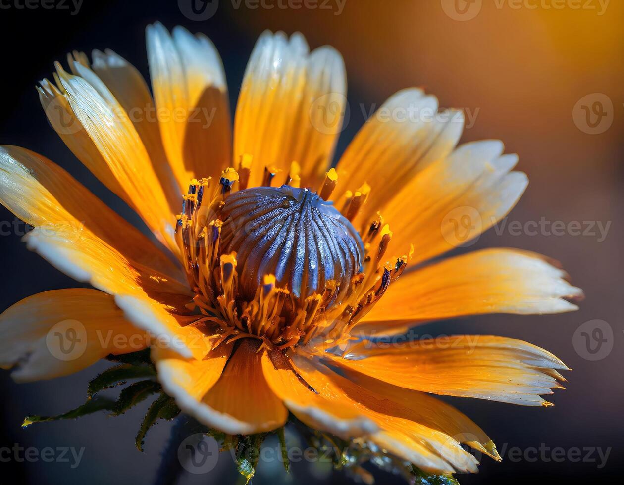 AI generated Close up of a yellow flower in the garden. Selective focus. photo