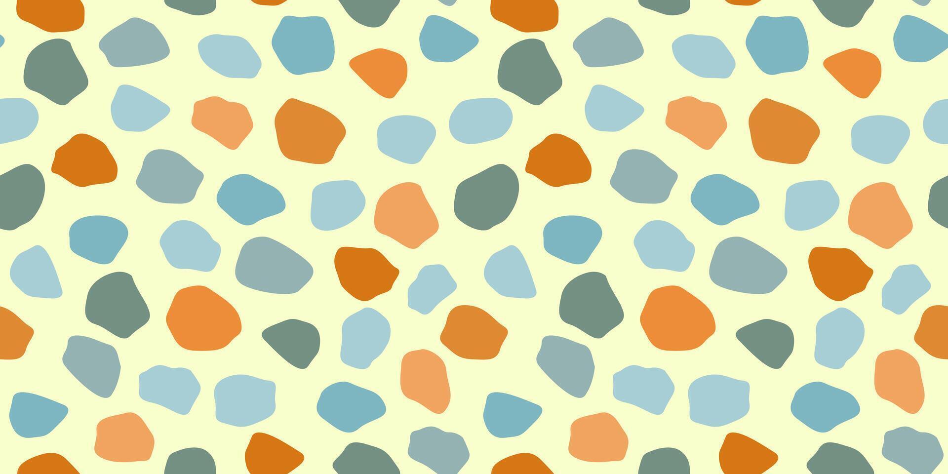 Seamless pattern with random round shapes. Multi-colored spots on an abstract contemporary print. Vector graphics.