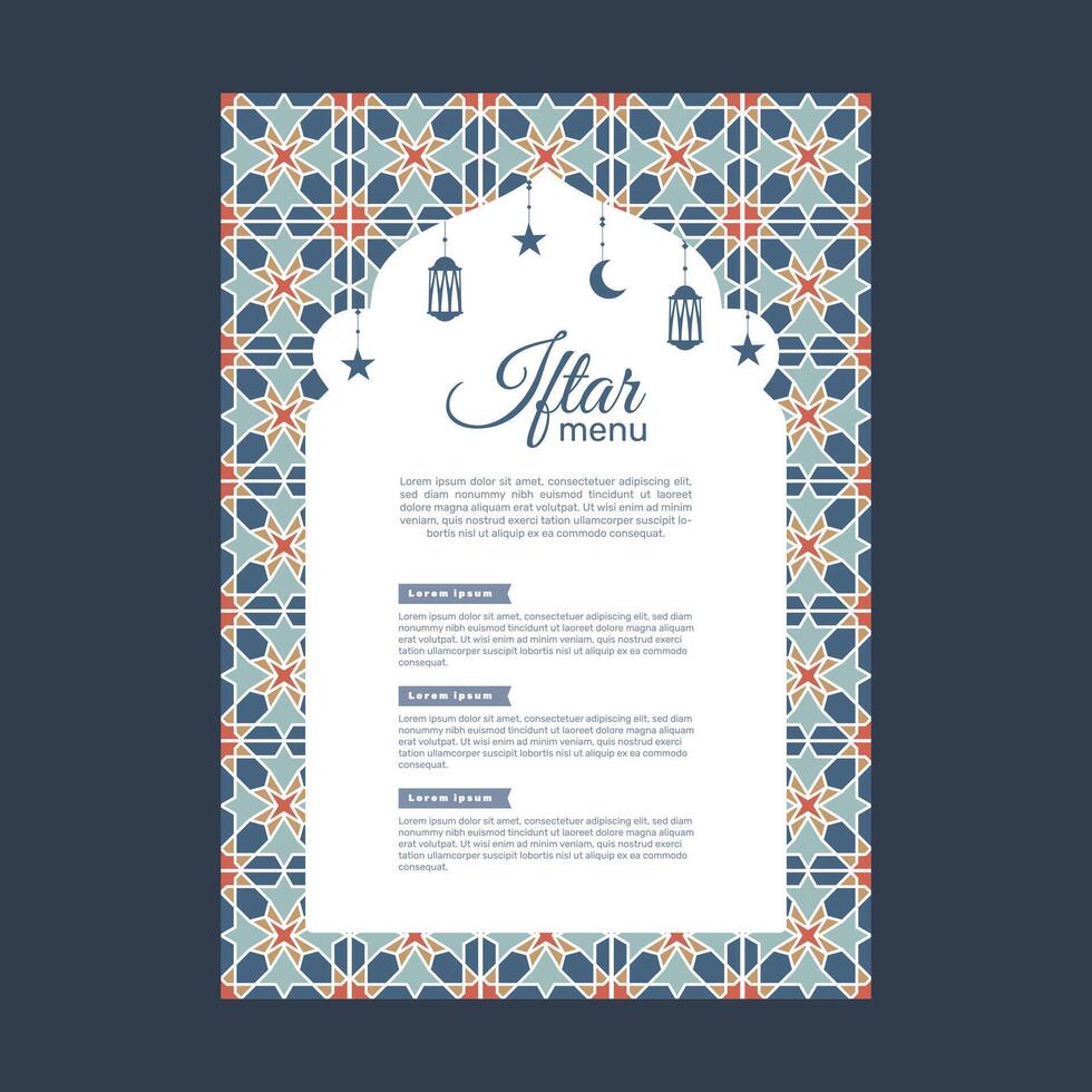 Islamic Iftar Menu Design Vector