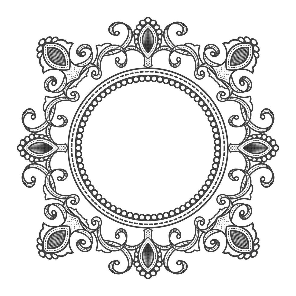 Frame with Mandala background. Ethnic decorative round element. - Vector. vector