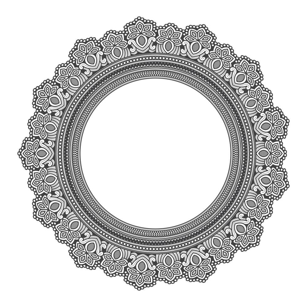 Frame with Mandala background. Ethnic decorative round element. - Vector. vector