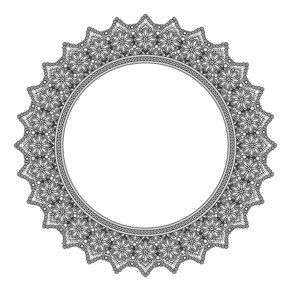 Frame with Mandala background. Ethnic decorative round element. - Vector. vector