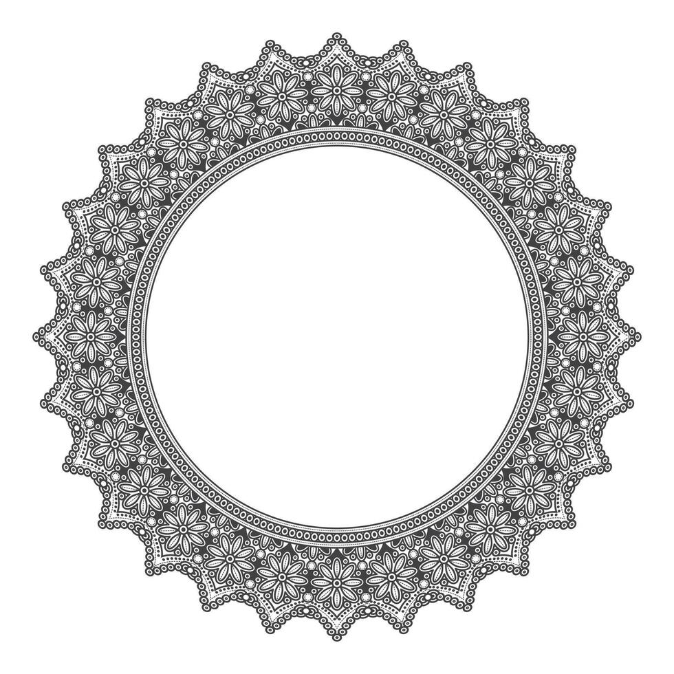 Frame with Mandala background. Ethnic decorative round element. - Vector. vector