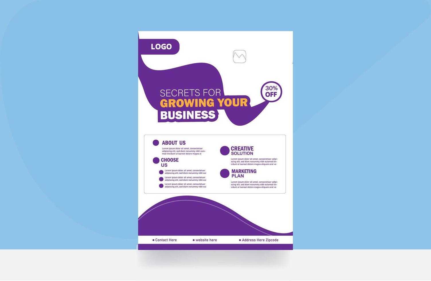 Marketing flyer design template vector