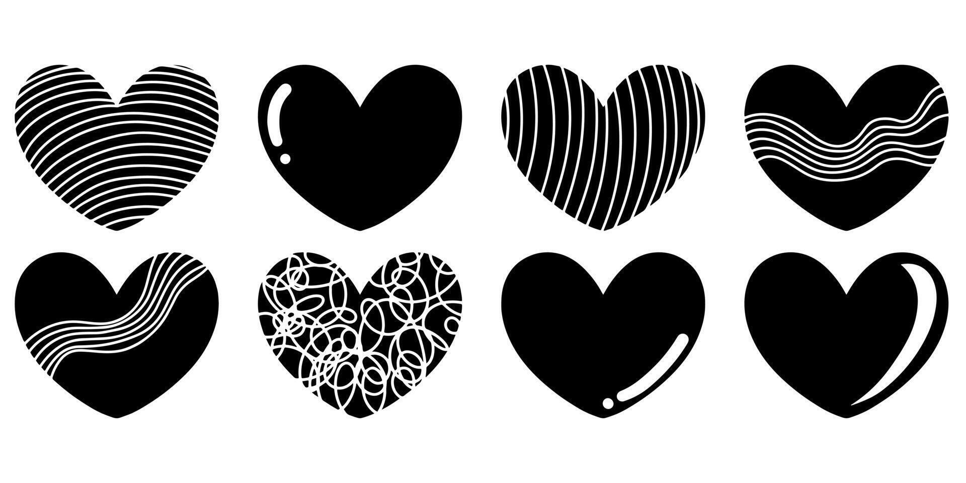 Doodle sketch style of hearts icon vector illustration for concept design.