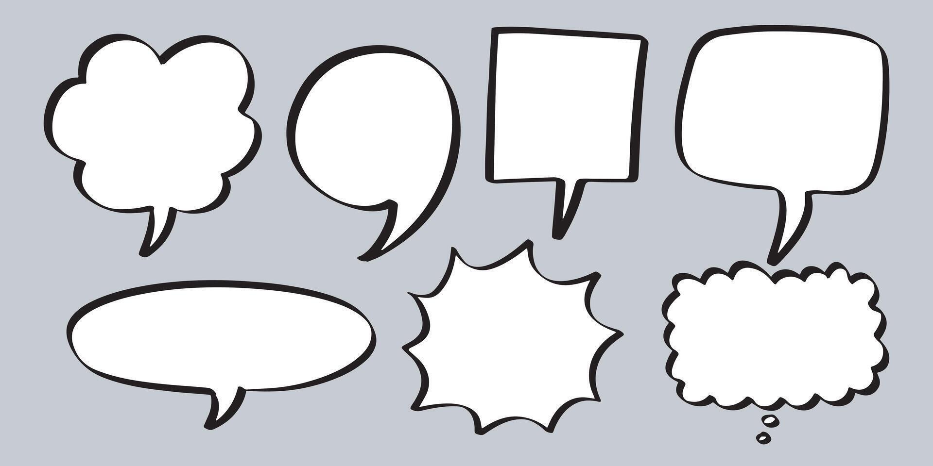 Doodle sketch style of speech bubbles hand drawn illustration. for concept design. vector